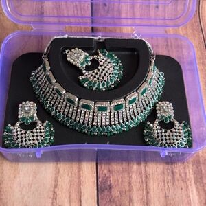 Emerald Green Necklace Jewelry Set